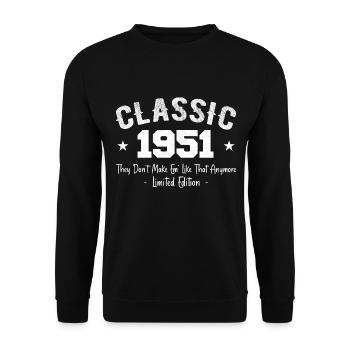 Né 1951 Vintage Cadeau Anniversaire Classic 1951 - Sweat-shirt Unisexe - noir - Devant - Alina (178cm) & Michal (187cm)