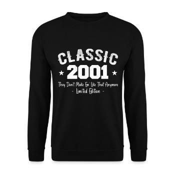 Born 2001 Vintage Classic Anniversary Gift 2001 - Unisex Sweatshirt - black - Front - Alina (178cm) & Michal (187cm)