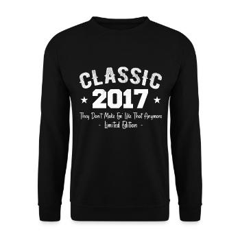 Né 2017 Vintage Cadeau Anniversaire Classic 2017 - Sweat-shirt Unisexe - noir - Devant - Alina (178cm) & Michal (187cm)