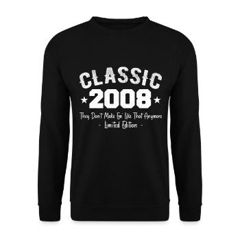 Born 2008 Vintage Classic Birthday Gift 2008 - Unisex Sweatshirt - black - Front - Alina (178cm) & Michal (187cm)