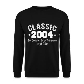 Né 2004 Vintage Cadeau Anniversaire Classic 2004 - Sweat-shirt Unisexe - noir - Devant - Alina (178cm) & Michal (187cm)