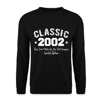 Né 2002 Vintage Cadeau Anniversaire Classic 2002 - Sweat-shirt Unisexe - noir - Devant - Alina (178cm) & Michal (187cm)