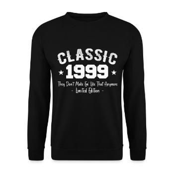 Né 1999 Vintage Cadeau Anniversaire Classic 1999 - Sweat-shirt Unisexe - noir - Devant - Alina (178cm) & Michal (187cm)
