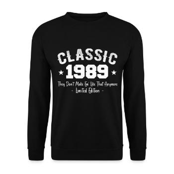 Né 1989 Vintage Cadeau Anniversaire Classic 1989 - Sweat-shirt Unisexe - noir - Devant - Alina (178cm) & Michal (187cm)