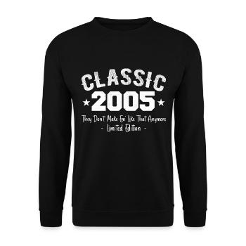 Né 2005 Vintage Cadeau Anniversaire Classic 2005 - Sweat-shirt Unisexe - noir - Devant - Alina (178cm) & Michal (187cm)