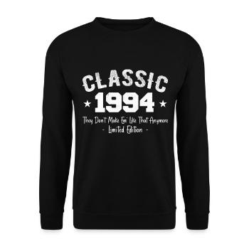 Né 1994 Vintage Cadeau Anniversaire Classic 1994 - Sweat-shirt Unisexe - noir - Devant - Alina (178cm) & Michal (187cm)
