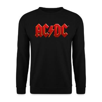 AC/DC Klassisches Logo Mit Blitz - Unisex Pullover - Schwarz - Vorne - Alina (178cm) & Michal (187cm)