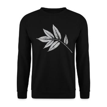 Leaf Ash - Nature & Forest Botanical - Unisex Sweatshirt - black - Front - Alina (178cm) & Michal (187cm)