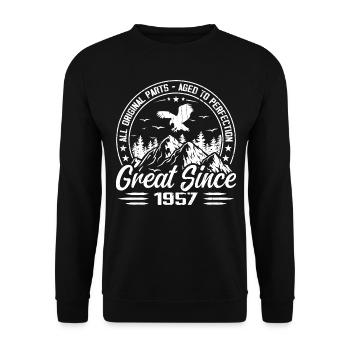Millésime 1957 Cadeau D'anniversaire Vintage 1957 - Sweat-shirt Unisexe - noir - Devant - Alina (178cm) & Michal (187cm)