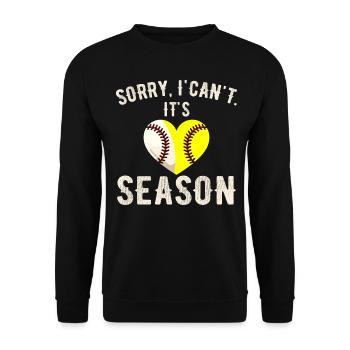 Sorry I Can't Its Baseball Season - Sweat-shirt Unisexe - noir - Devant - Alina (178cm) & Michal (187cm)