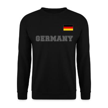 Look maillot de l’Allemagne - ALLEMAGNE avec drapeau - Sweat-shirt Unisexe - noir - Devant - Alina (178cm) & Michal (187cm)