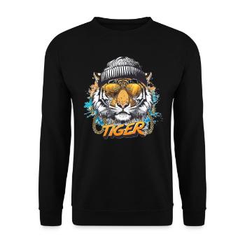 Tiger - Unisex Pullover - Schwarz - Vorne - Alina (178cm) & Michal (187cm)