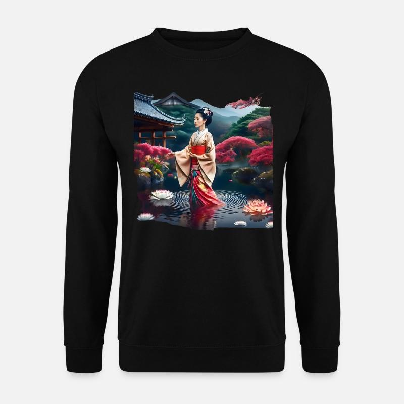 Japanische Dame - Unisex Pullover - Schwarz