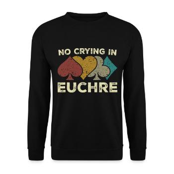 No Crying In Euchre Vintage Euchre Card Game - Sweat-shirt Unisexe - noir - Devant - Alina (178cm) & Michal (187cm)