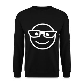 Emoji Sketch Lunettes Blanc - Sweat-shirt Unisexe - noir - Devant - Alina (178cm) & Michal (187cm)