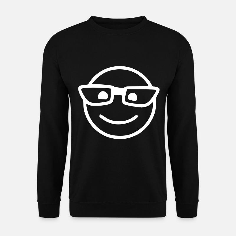 Emoji Sketch Glasses White - Unisex Sweatshirt - black