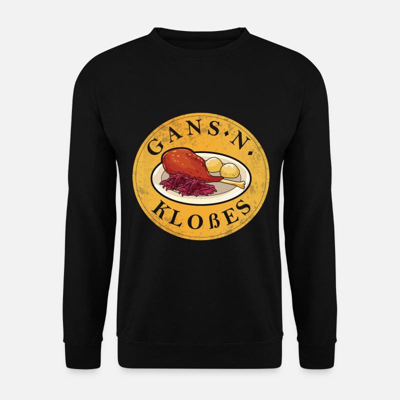 Gans N Kloßes I Gänsebraten mit Klößen - Unisex Pullover - Schwarz