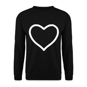 Heart Emoji Sketch White - Unisex Sweatshirt - black - Front - Alina (178cm) & Michal (187cm)