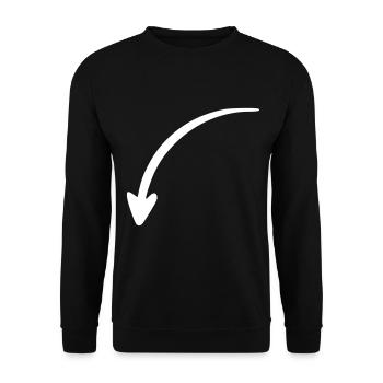 Pfeil Zeichnung Skizze weiß - Unisex Pullover - Schwarz - Vorne - Alina (178cm) & Michal (187cm)