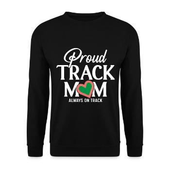 Fière maman athlétisme, toujours à l’affût - Sweat-shirt Unisexe - noir - Devant - Alina (178cm) & Michal (187cm)