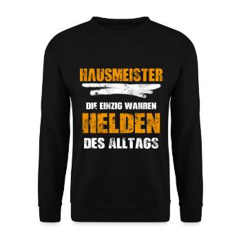 Hausmeister Geschenk - Unisex Pullover - Schwarz - Vorne - Alina (178cm) & Michal (187cm)