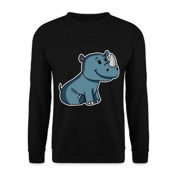 rhinocéros - Sweat-shirt Unisexe - noir - Devant - Alina (178cm) & Michal (187cm)