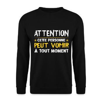 Vomito cadeau drôle alcool vomir - Sweat-shirt Unisexe - noir - Devant - Alina (178cm) & Michal (187cm)