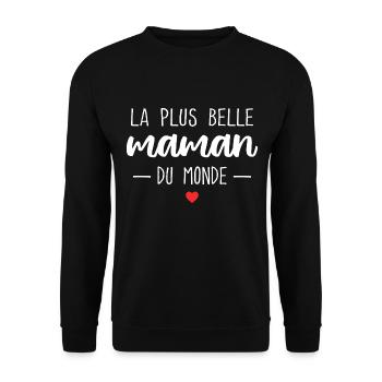 The World's Most Beautiful Mom Gift - Unisex Sweatshirt - black - Front - Alina (178cm) & Michal (187cm)
