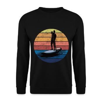 SUP. Stand up paddle. Sup board. stand up paddling - Unisex Sweatshirt - black - Front - Alina (178cm) & Michal (187cm)