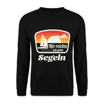 Mir reichts ich gehe segeln Boot Kapitän Segler - Unisex Pullover - Schwarz - Vorne - Alina (178cm) & Michal (187cm)