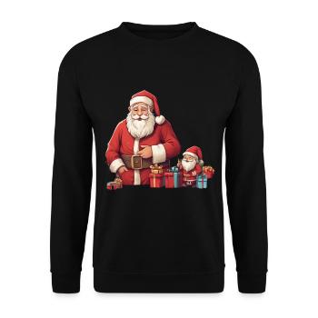 Weihnachten - Unisex Pullover - Schwarz - Vorne - Alina (178cm) & Michal (187cm)