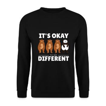 It’s Ok To Be A Little Different Panda Bear Shirt - Sweat-shirt Unisexe - noir - Devant - Alina (178cm) & Michal (187cm)