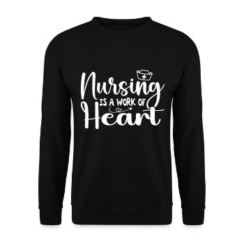 Nursing Is A Work Of Heart - Nurse - Sweat-shirt Unisexe - noir - Devant - Alina (178cm) & Michal (187cm)