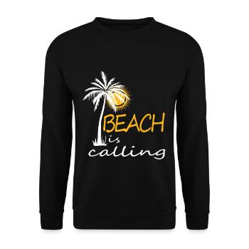 Der Strand ruft - Unisex Pullover - Schwarz - Vorne - Alina (178cm) & Michal (187cm)