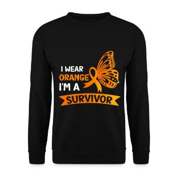 Leukemia Awareness Month Leukemia Survivor - Unisex Sweatshirt - black - Front - Alina (178cm) & Michal (187cm)