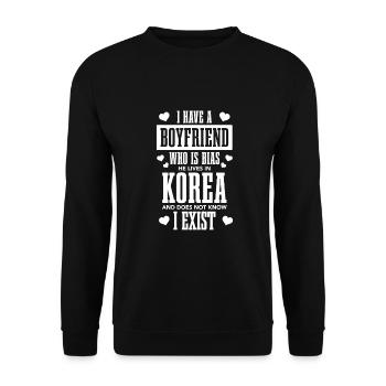 K-Pop-Fan Geschenk Koreanische Popmusik - Unisex Pullover - Schwarz - Vorne - Alina (178cm) & Michal (187cm)