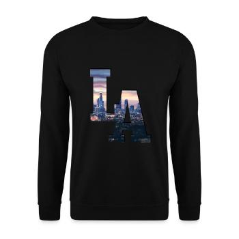 Los Angeles, Californie, Los Angeles - Sweat-shirt Unisexe - noir - Devant - Alina (178cm) & Michal (187cm)