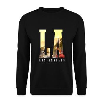 Los Angeles, Californie, Los Angeles - Sweat-shirt Unisexe - noir - Devant - Alina (178cm) & Michal (187cm)