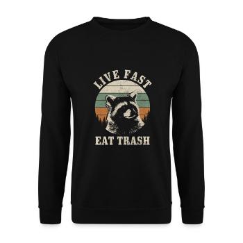 Raccoon Funny Gift - Unisex Sweatshirt - black - Front - Alina (178cm) & Michal (187cm)