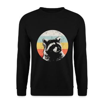 Raccoon Funny Gift - Unisex Sweatshirt - black - Front - Alina (178cm) & Michal (187cm)