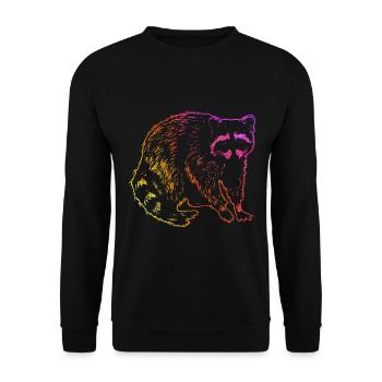 Raccoon Funny Gift - Unisex Sweatshirt - black - Front - Alina (178cm) & Michal (187cm)