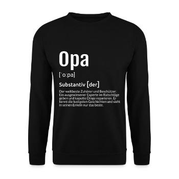 Opa Definition - Unisex Pullover - Schwarz - Vorne - Alina (178cm) & Michal (187cm)