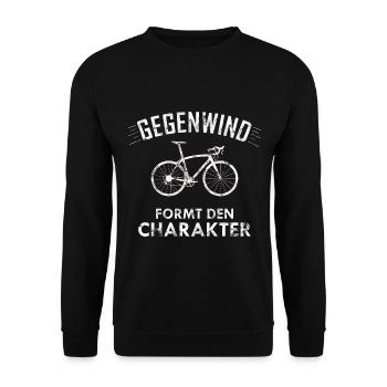 Rennrad Fahrrad Bike Geschenk - Unisex Pullover - Schwarz - Vorne - Alina (178cm) & Michal (187cm)