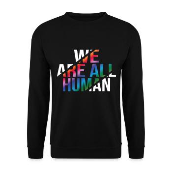 Nous sommes tous Human Rainbow Pride CSD - Sweat-shirt Unisexe - noir - Devant - Alina (178cm) & Michal (187cm)