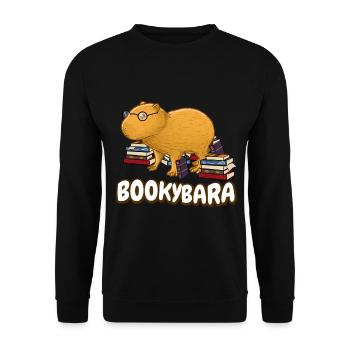 Capybara Bücher Lesen - Unisex Pullover - Schwarz - Vorne - Alina (178cm) & Michal (187cm)