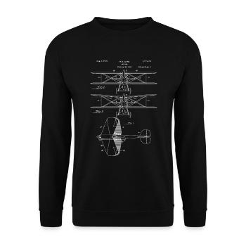 1929 symbolic double-decker patent aircraft scheme - Unisex Sweatshirt - black - Front - Alina (178cm) & Michal (187cm)