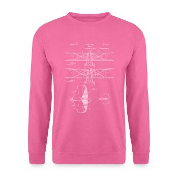 1929 Doppeldecker-Patentflugzeug-Schemasymbolisch - Unisex Pullover - Pink - Vorne