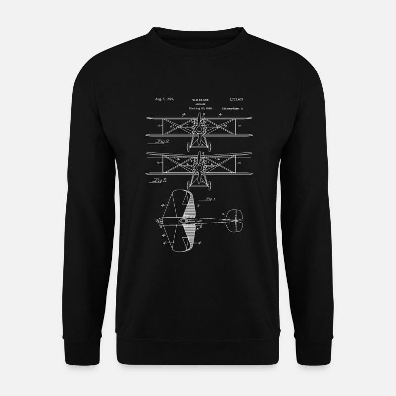 Système d'avions brevetés à deux étages symbolique de 1929 - Sweat-shirt Unisexe - noir
