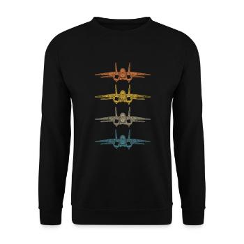 Retro F14 Tomcat Vintage F-14 fighter jet Liebha - Unisex Sweatshirt - black - Front - Alina (178cm) & Michal (187cm)