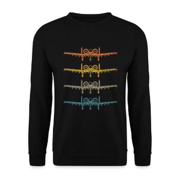 Rétro A10 Thunderbolt Warthog Vintage A-10 Hobby - Sweat-shirt Unisexe - noir - Devant - Alina (178cm) & Michal (187cm)